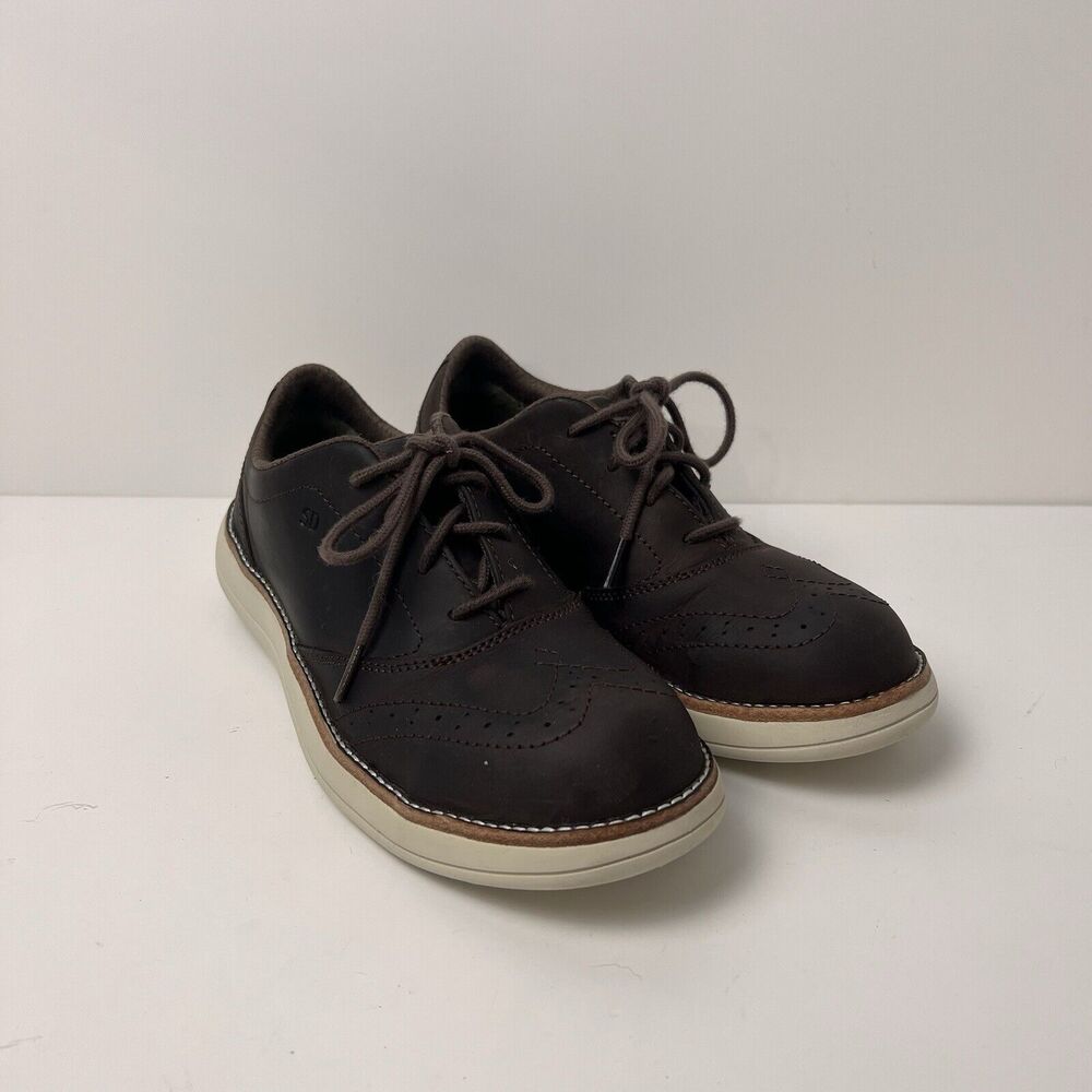 Worx Red Wing Brown Leather Oxford Work Lace Up Shoes Size 8 Womans Steel Toe